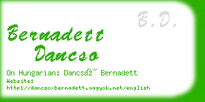 bernadett dancso business card